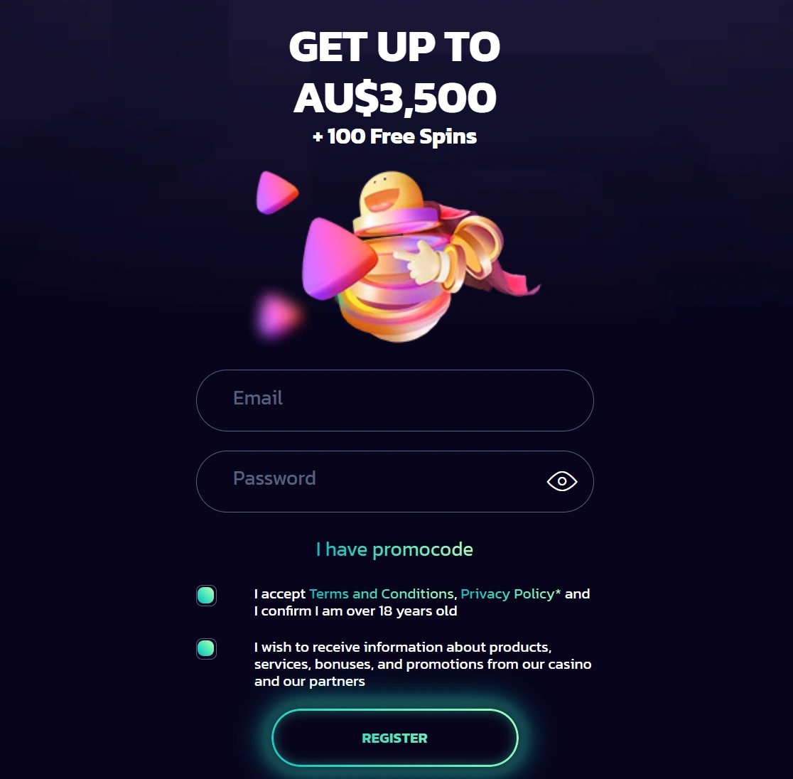 21bit Casino account registration